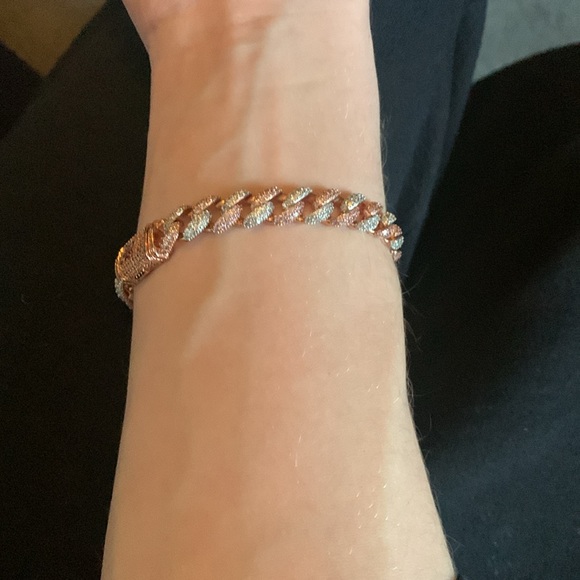 Jewelry - Two tone GLD Rose Gold Cuban link bracelet